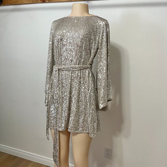 Jay Godfrey Maggie Sequin Long Sleeve Mini Dress 00 - Picture 5 of 10